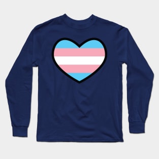 Transgender Flag Heart Long Sleeve T-Shirt